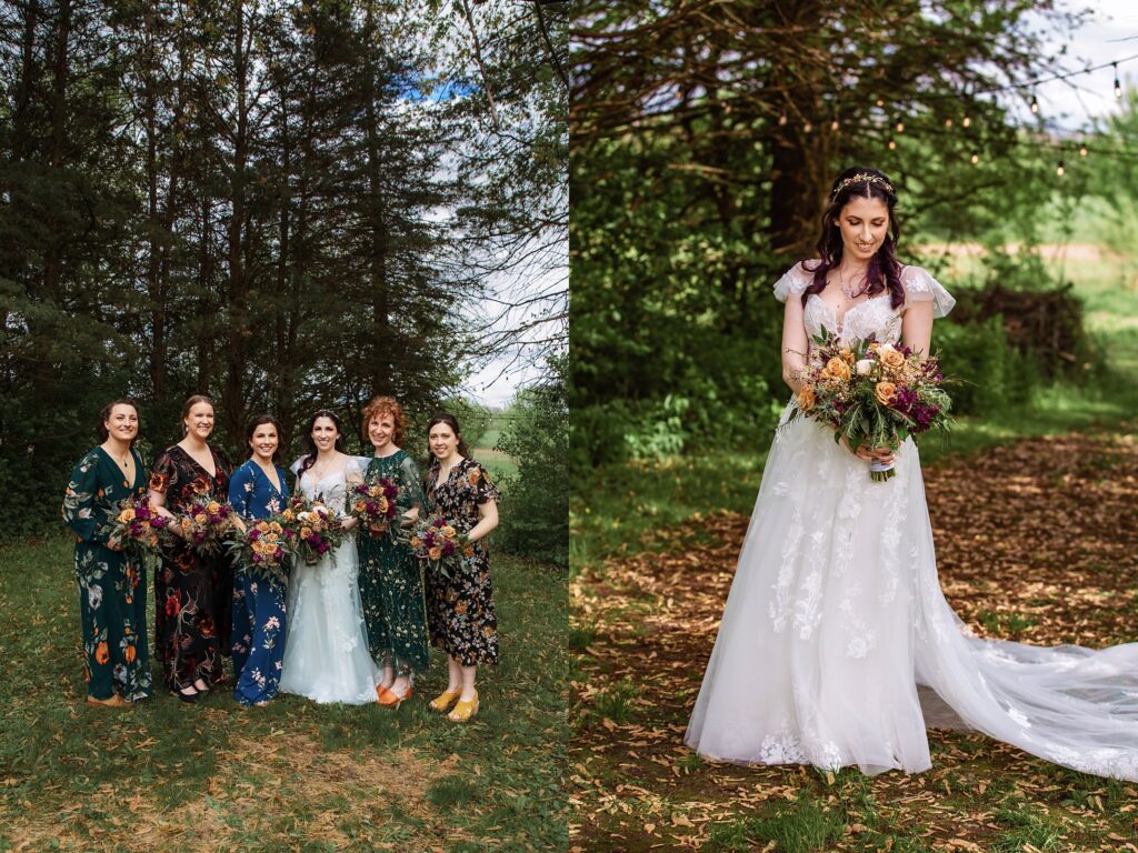bride and bridesmaids wildwood barn and cottage 