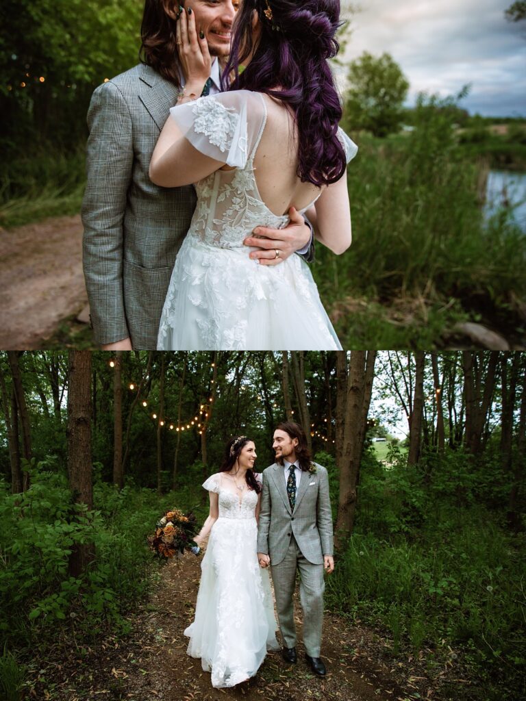 bride and groom wildwood barn and cottage 